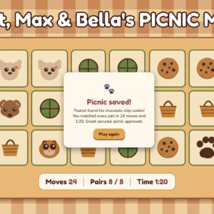 🐹 Peanut, Max & Bella's Picnic Match